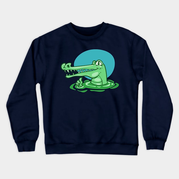 funny crocodile cartoon Crewneck Sweatshirt by anticute